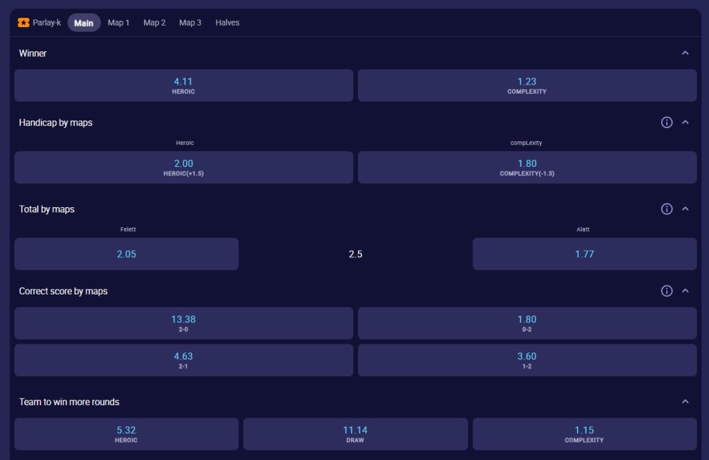 betting e-sport betmatch